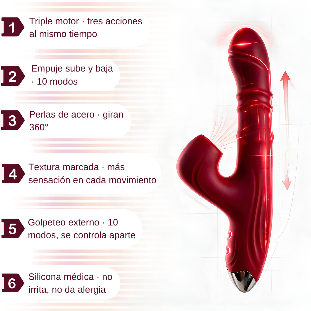 Masajeador de triple estímulo - Diseñado para mujeres después de los 45